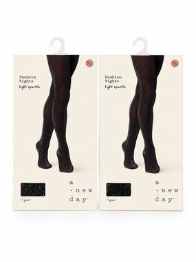 A New Day size Large XL Fashion Tights Light Sparkle Black Women’s